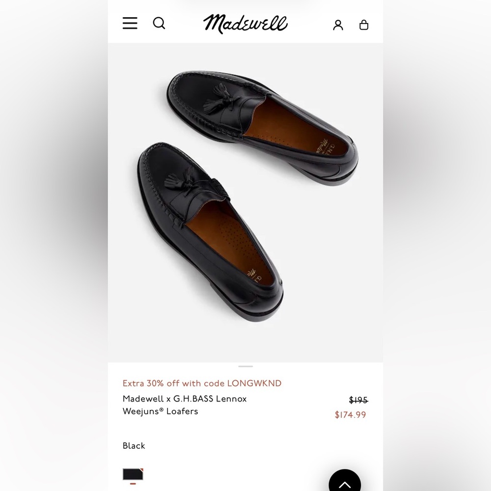 GH Bass x Madewell Black Loafers